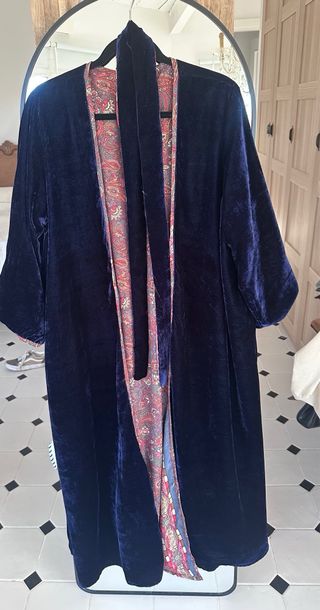 Precioso Kimono de terciopelo azul