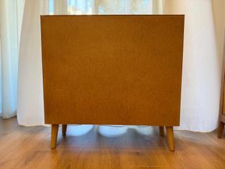 Cómoda 3 cajones madera y ratán