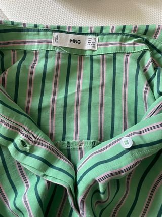 Camisa Verde Rayas de Mango