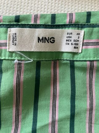 Camisa Verde Rayas de Mango