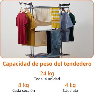 Amazon Basics Tendedero tipo torre, para interior,