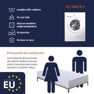 Twillie – Funda de colchón Integral 70x190x15 cm I