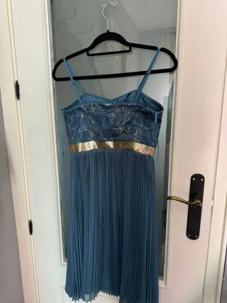 Vestido fiesta Tintoretto azul y dorado