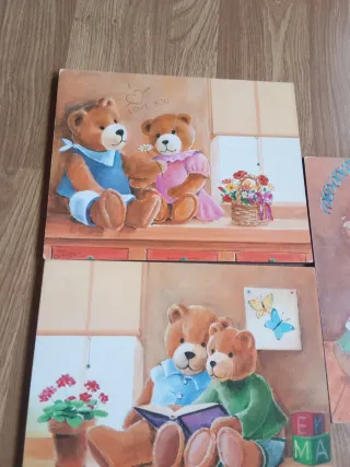 Lote de 3 cuadros decorativos ositos