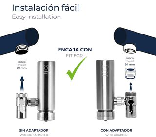 Waly Ox2 Filtro de agua para grifo 100% acero inox