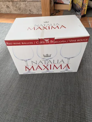 6 Copas de vino tinto en cristal Bohemia