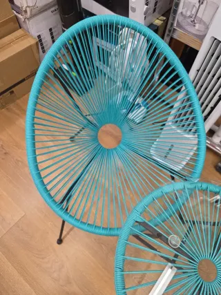 Mesa y 2 sillas Acapulco azul