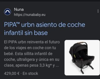 Silla coche Nuna Urban Negra en su caja