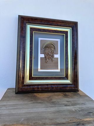 Cuadro en relieve Rostro de Cristo - Marco Raíz de