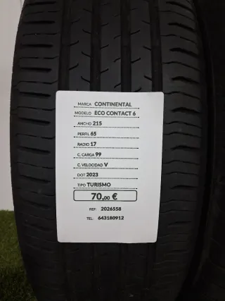215 65 17 99V CONTINENTAL ECO CONTACT 6