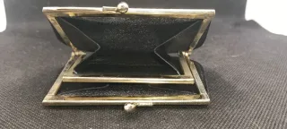 Portamonete nero in coccodrillo vintage