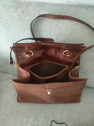 Bolso Paola del Lungo Marrón Cocodrilo