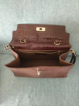 Bolso Paola del Lungo Marrón Cocodrilo