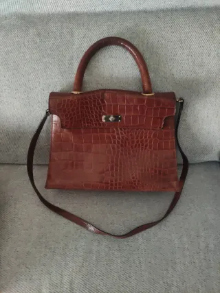 Bolso Paola del Lungo Marrón Cocodrilo