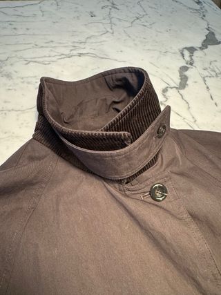 Gabardina Massimo Dutti Marrón Chocolate