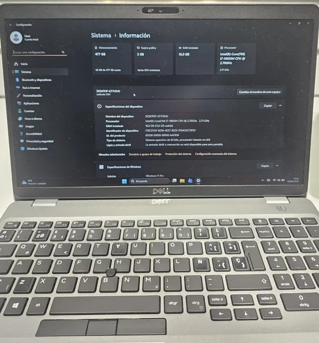 Dell 5511 16ram 512ssd Geforce MX250