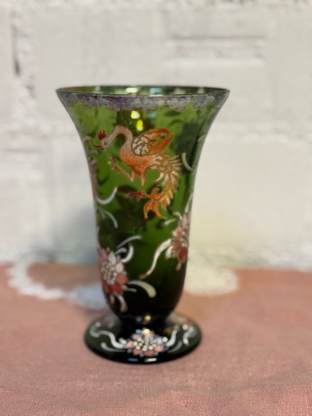 Jarrón Art Déco pintado a mano – firmado Royo