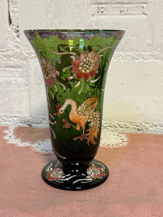 Jarrón Art Déco pintado a mano – firmado Royo