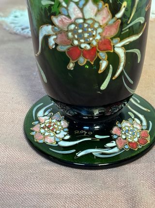 Jarrón Art Déco pintado a mano – firmado Royo