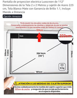 Pantalla de Proyección Eléctrica con Mando