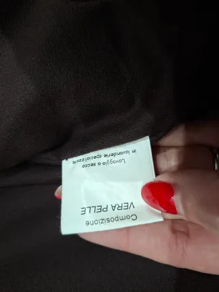 Giubbino in pelle scamosciata e pelle marrone c