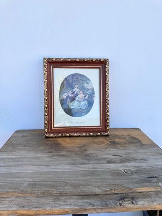 Cuadro Vintage Ovalado-Escena Galante "La Musique”