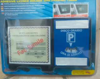 Porta assicurazione con disco orario europeo