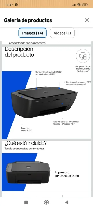 Impresora HP 2920 .