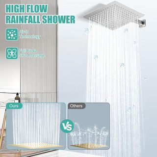 Cabezal de Ducha Cuadrado 30 cm (12") Acero Inoxid