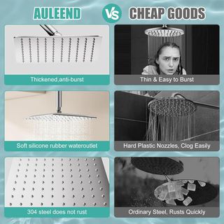 Cabezal de Ducha Cuadrado 30 cm (12") Acero Inoxid