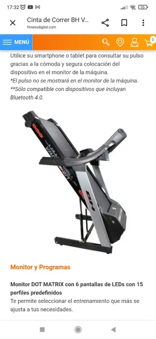 Cinta de correr BH vanquish