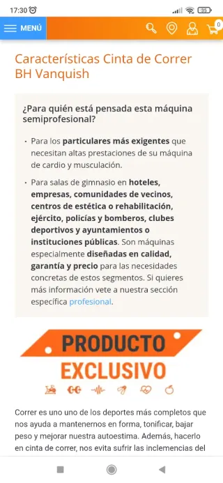 Cinta de correr BH vanquish