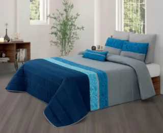 Edredón decorativa KELLY azul, con 3cojines