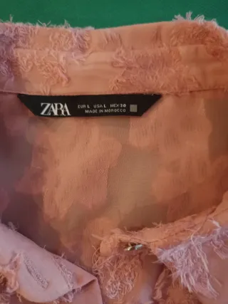 Camicia Zara rosa con texture
