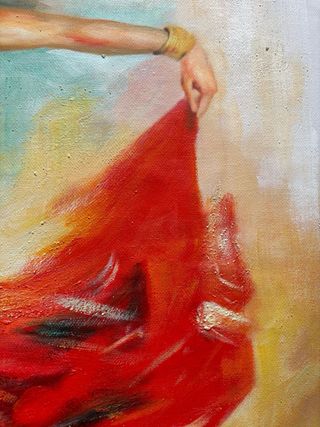 Cuadro al Óleo Bailarina Flamenco 60x50