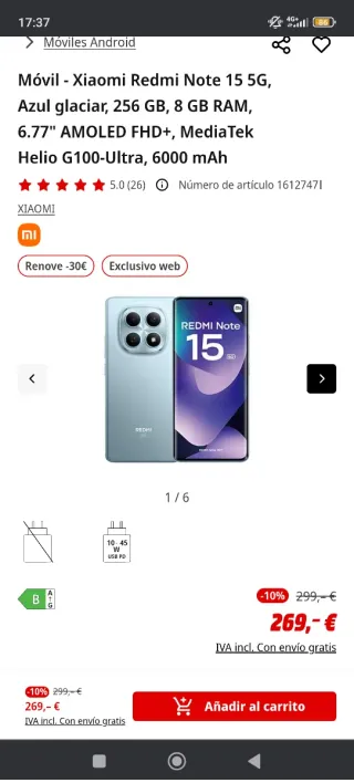 Móvil Redmi note 15 5G