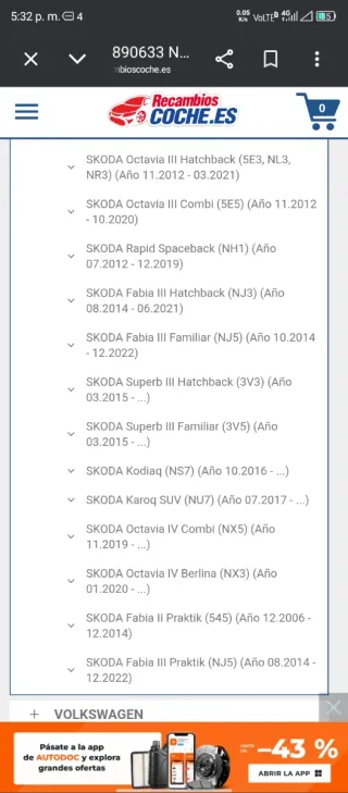 Compresor aire acondicionado Audi Seat scoda Volks