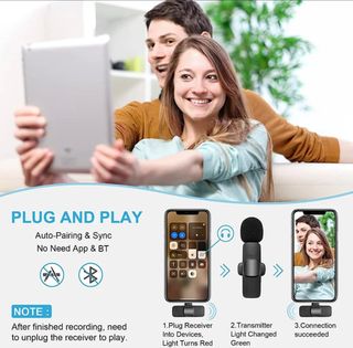 Microfono inalámbrico para iPhone 11-15 y Android