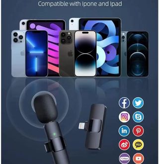 Microfono inalámbrico para iPhone 11-15 y Android