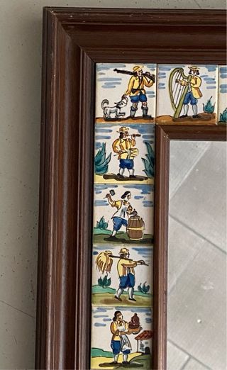 Espejo con marco de baldosines