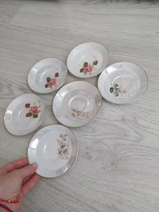 6 Piatti antichi con fiori