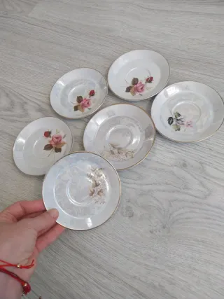 6 Piatti antichi con fiori