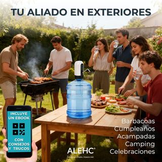 Dispensador Agua Eléctrico USB-C Recargable