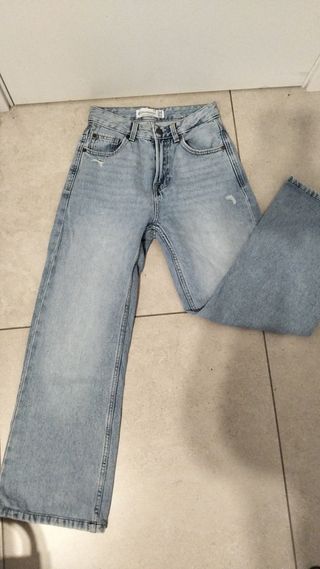 Pantalón vaquero straight leg azul