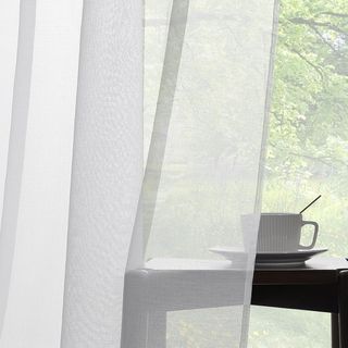Topfinel Cortinas Rustica Blancas translucidas 2 P