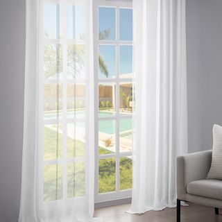 Topfinel Cortinas Rustica Blancas translucidas 2 P