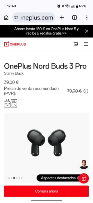 OnePlus Nord Buds 3 Pro Negro