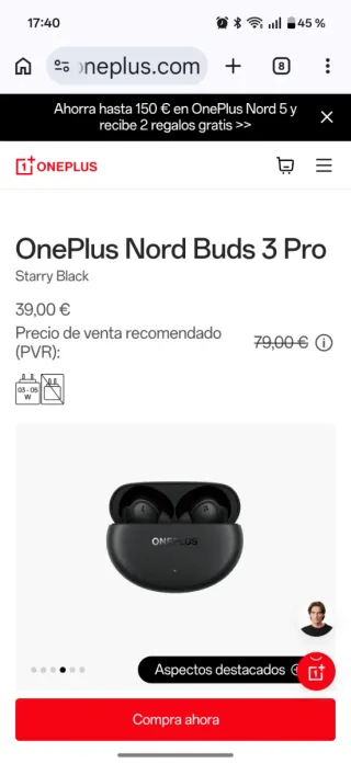 OnePlus Nord Buds 3 Pro Negro