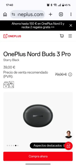 OnePlus Nord Buds 3 Pro Negro