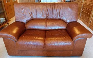 Sofás de piel marrón